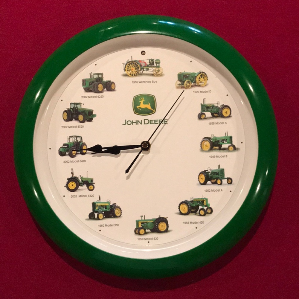 John Deere Tractor Wall Clock with Sounds